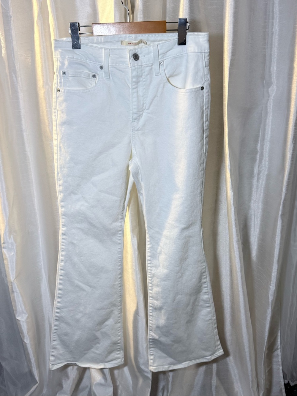Levi's White Women's Flare Jeans - High-Rise Wide Leg